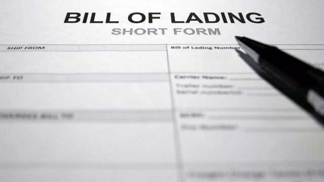 shipping document - bill of lading
